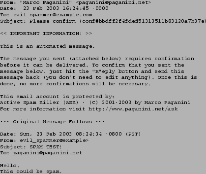 \begin{figure*}\scriptsize\begin{verbatim}From: ''Marco Paganini'' <paganini@p...
...i@paganini.netHello.
This could be spam.\end{verbatim}\normalsize\end{figure*}